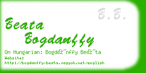 beata bogdanffy business card